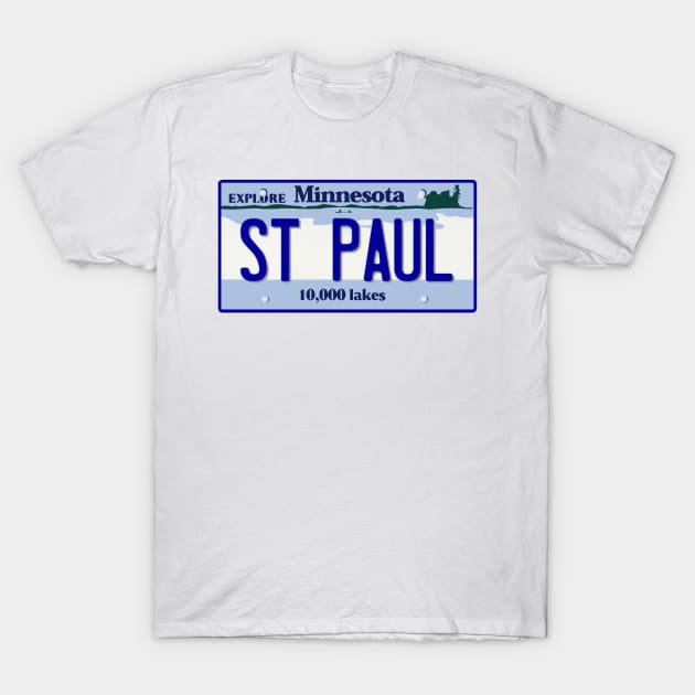 St. Paul License Plate T-Shirt by zsonn